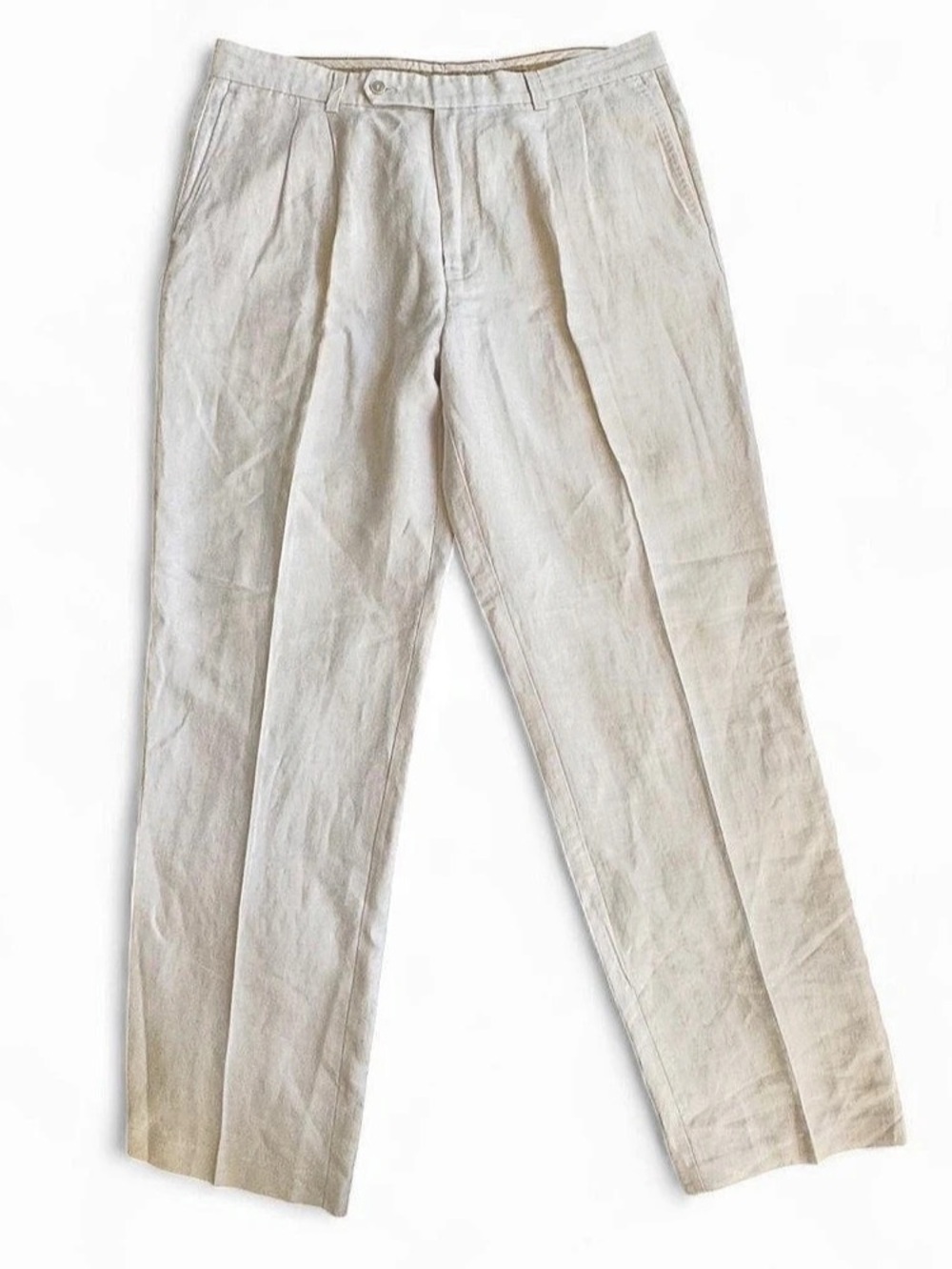 Tommy Bahama Men’s 36x32 Cream Linen Silk Blend Dress Pants